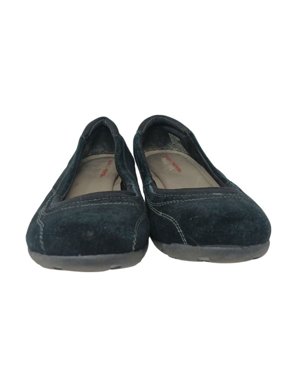Skechers Relaxed Fit Black Suede Slip-On Womens Flats Size 9 Comfort Shoes #7-9 - Picture 9 of 13
